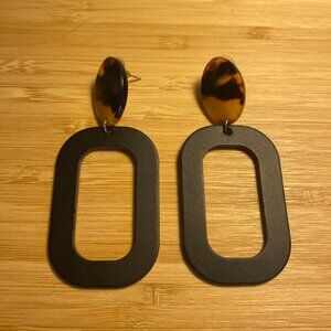 Nickel & Suede Black Blochs with Tortoise Posts